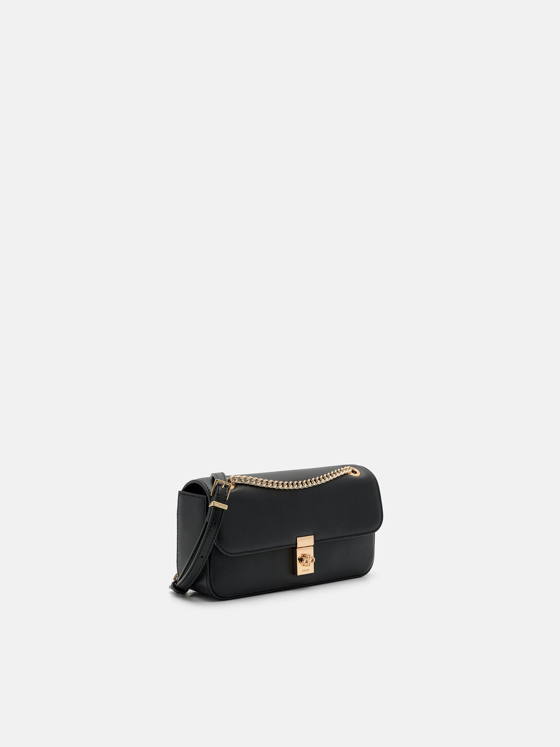 Farida Leather Mini Shoulder Bag, Black