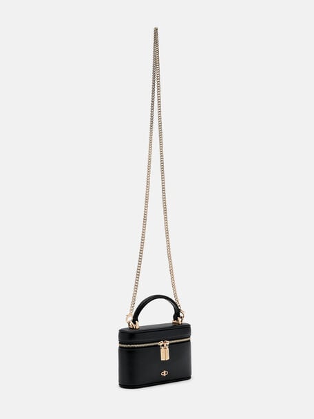 Ari Leather Vanity Case, Black