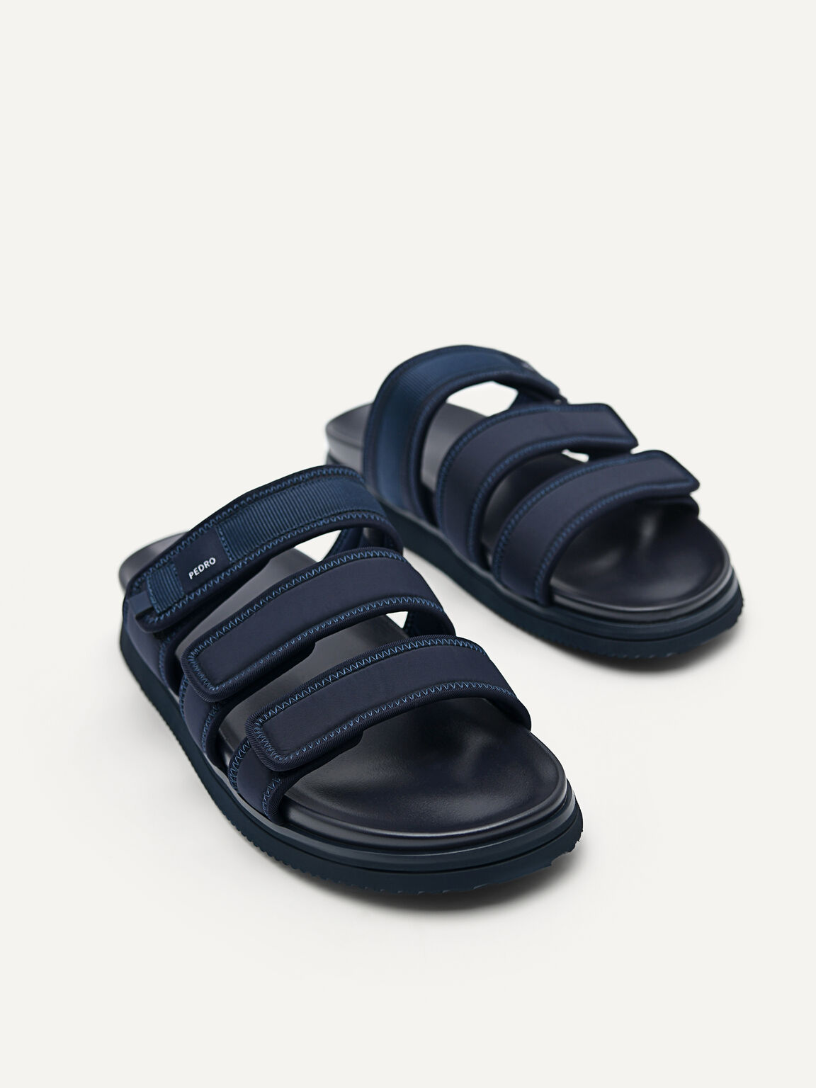 Backless Nylon Banded Sports Sandals, Navy