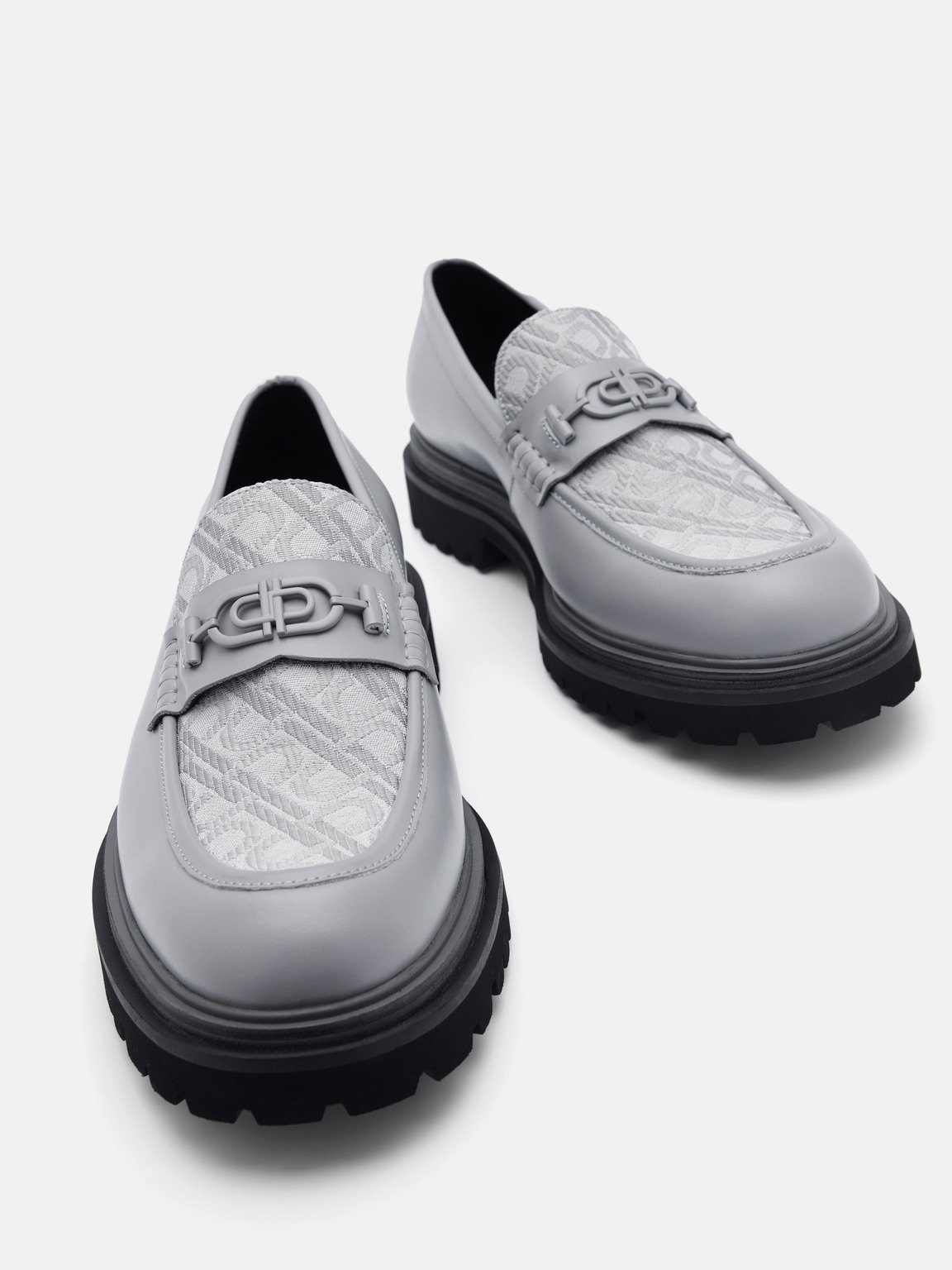 PEDRO標誌皮革樂福鞋, 灰色