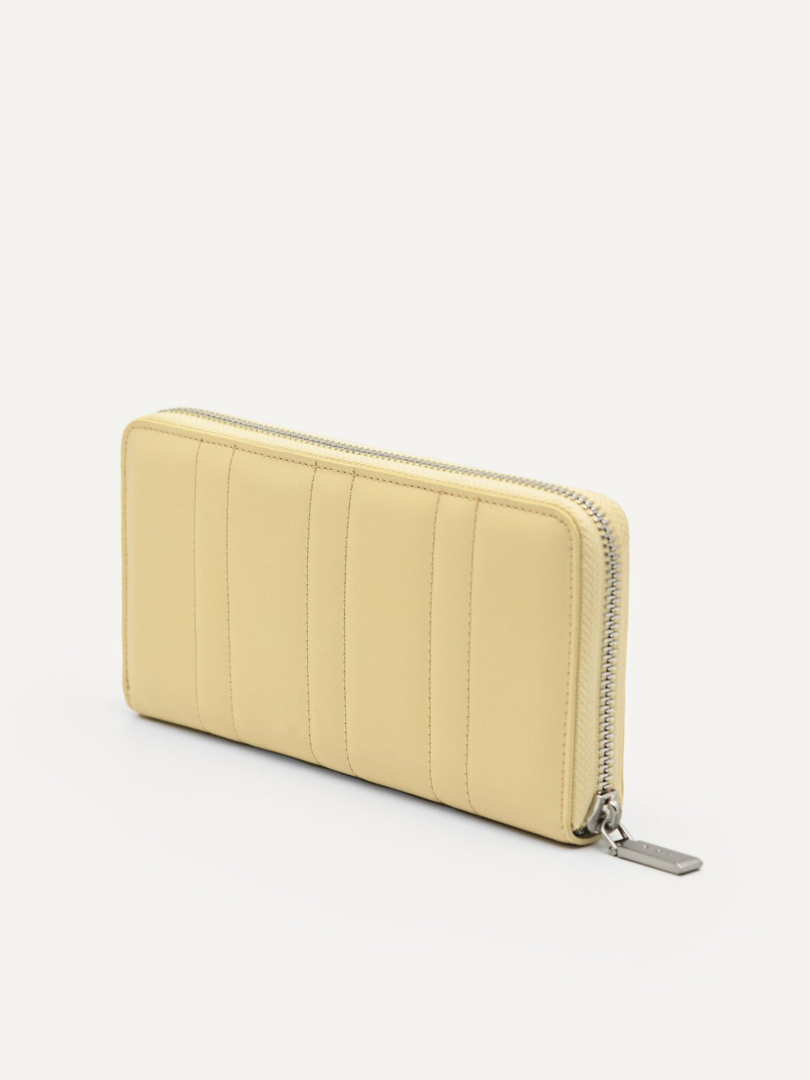 Leather Panelled Wallet, Sand