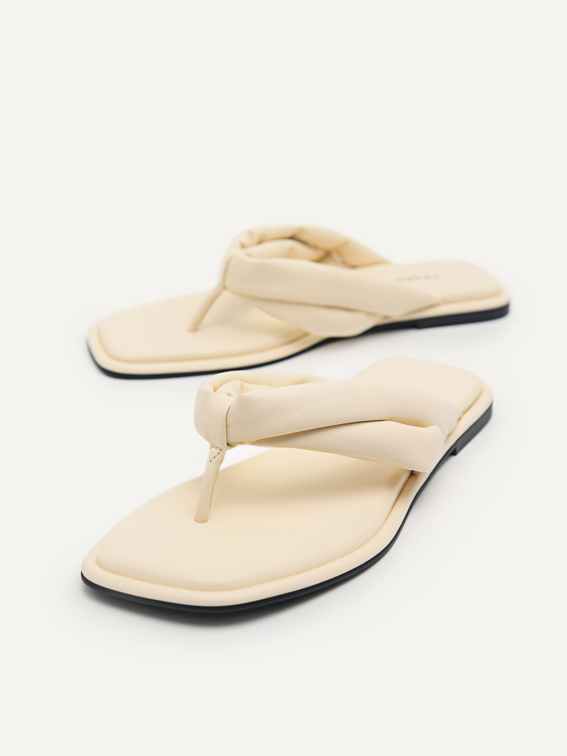 Padded Sandals, Beige
