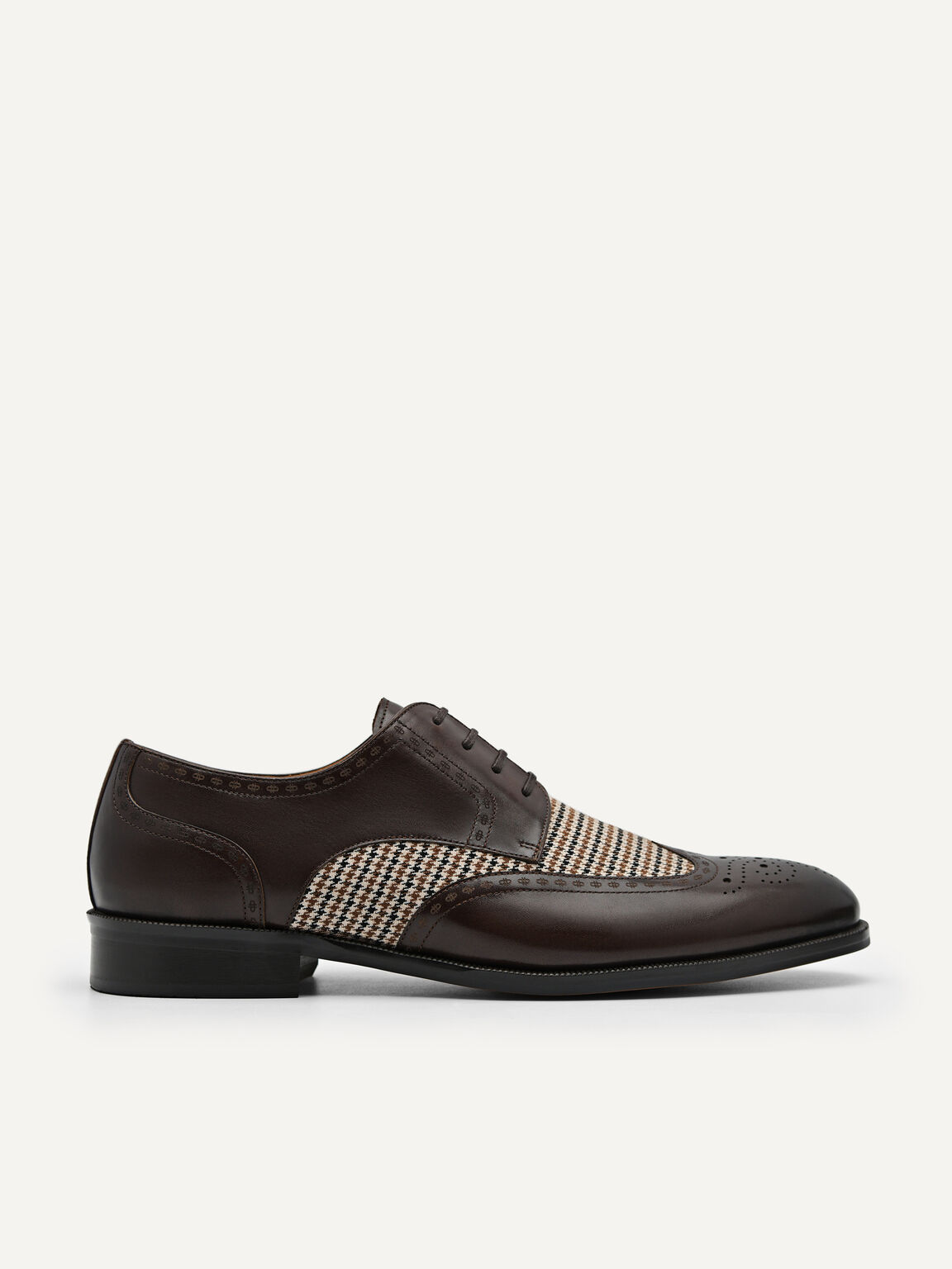 Leather Brougue Derby Shoes, Brown