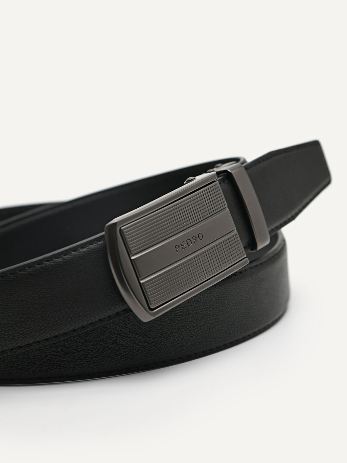 Leather Reversible Automatic Belt, Black
