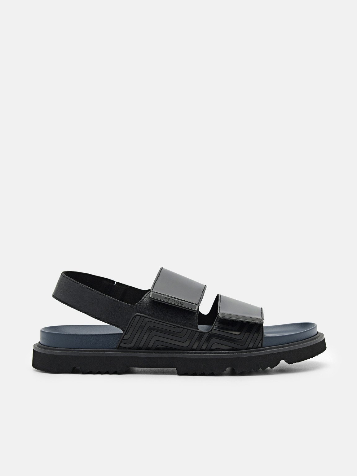 Backstrap Velcro Sandals, Black