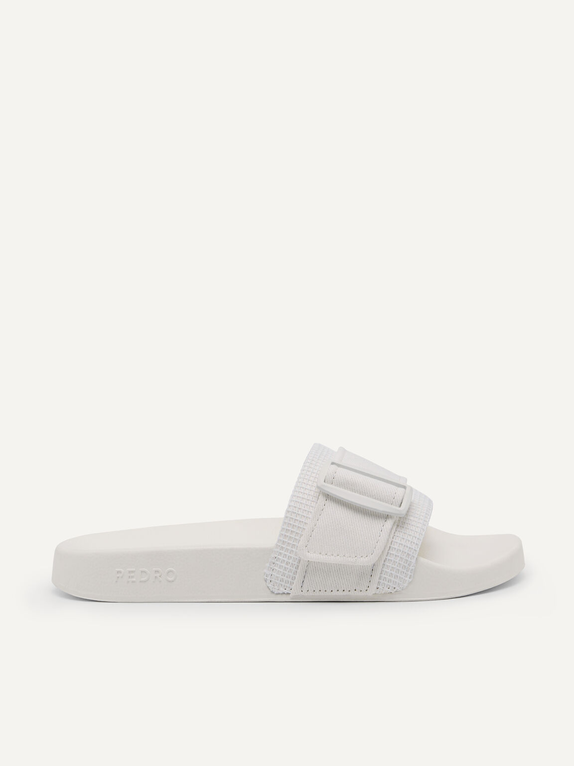 Canvas Slide Sandals, White
