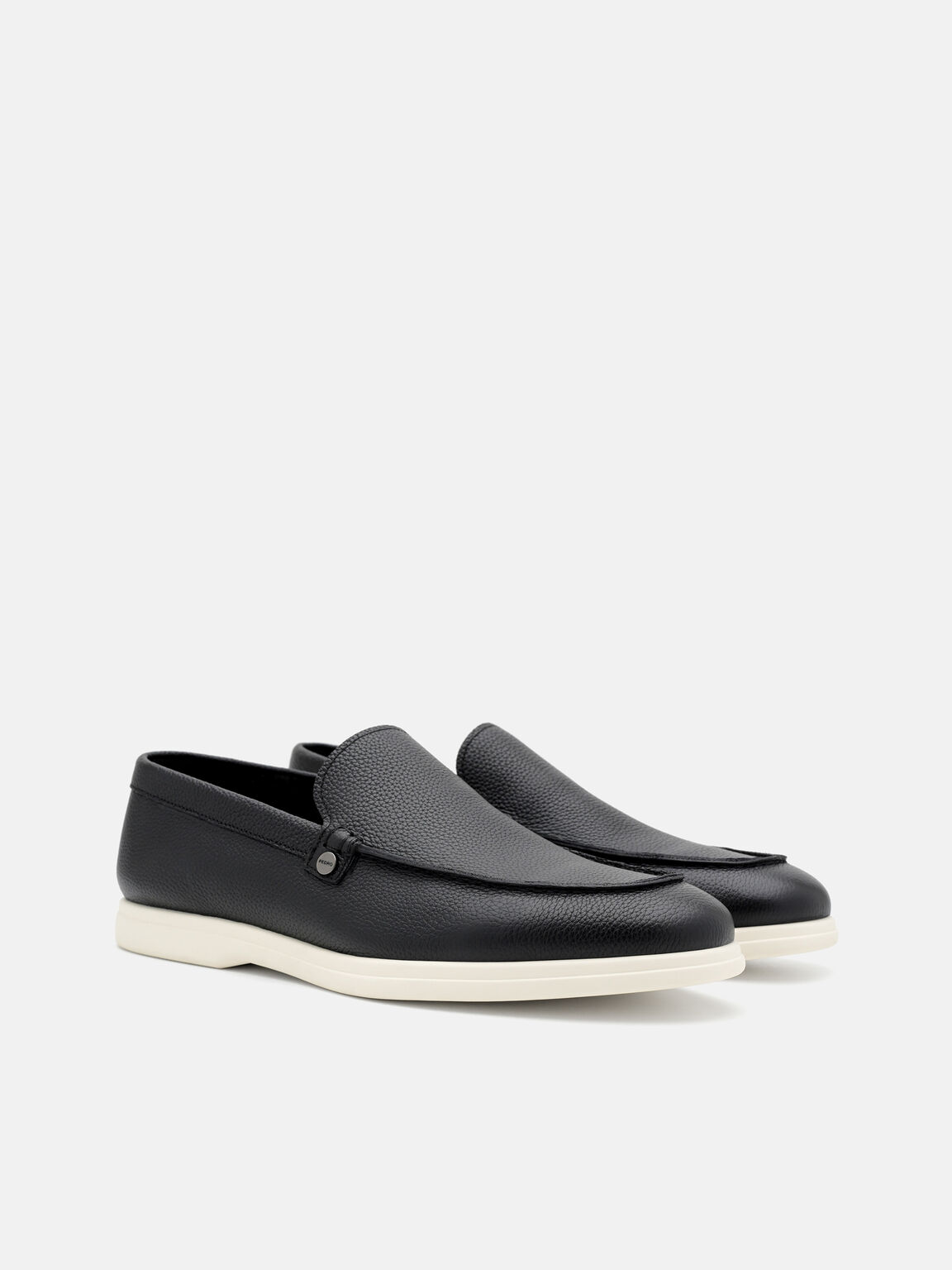 Oliver Tumbled Leather Loafers, Black Tumble