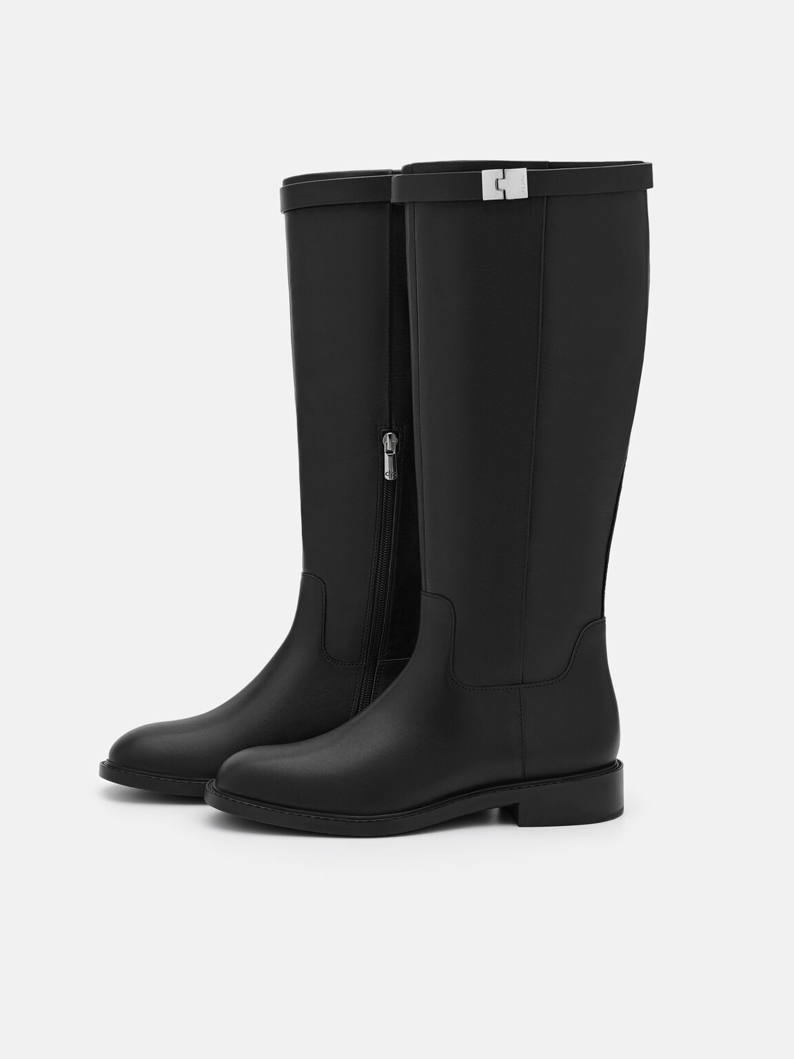 Jatte Leather Knee Boots, Black