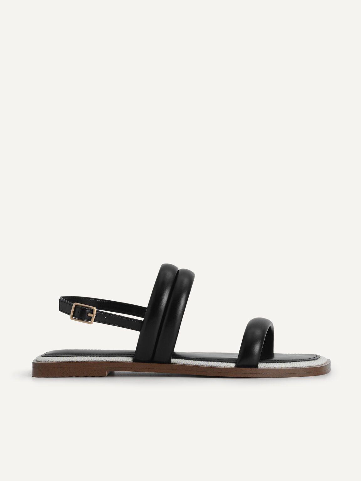 Double Strap Slingback Sandals, Black, hi-res