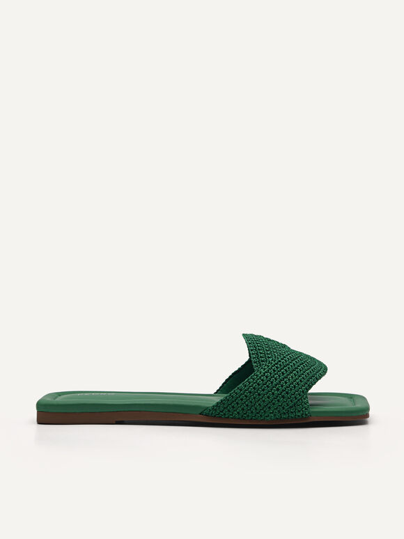 Infinity Woven Sandals, Green