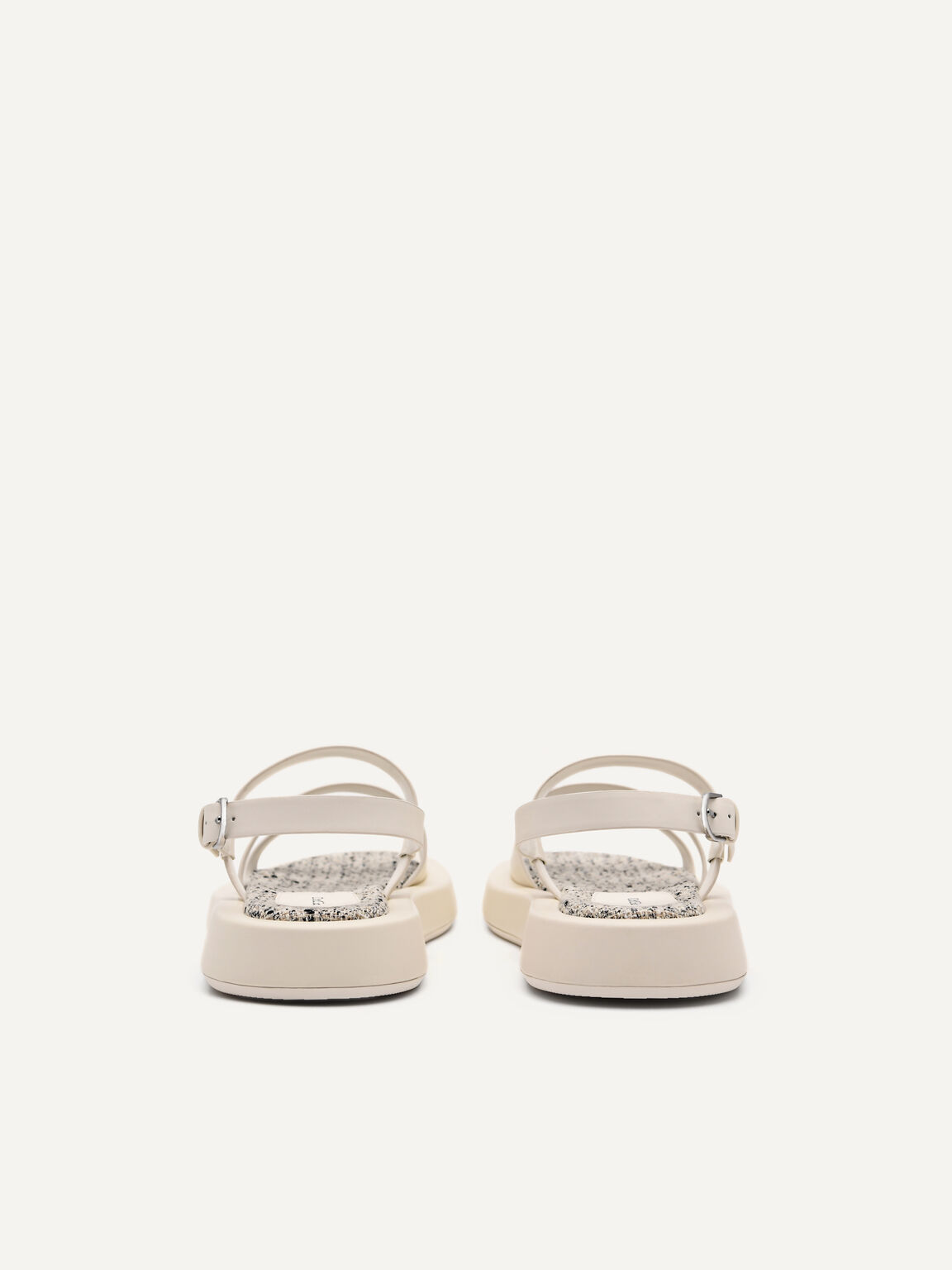 Cube Strappy Sandals, Chalk