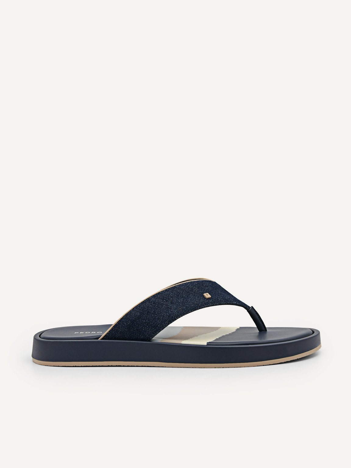 Fabric Thong Sandals, Navy