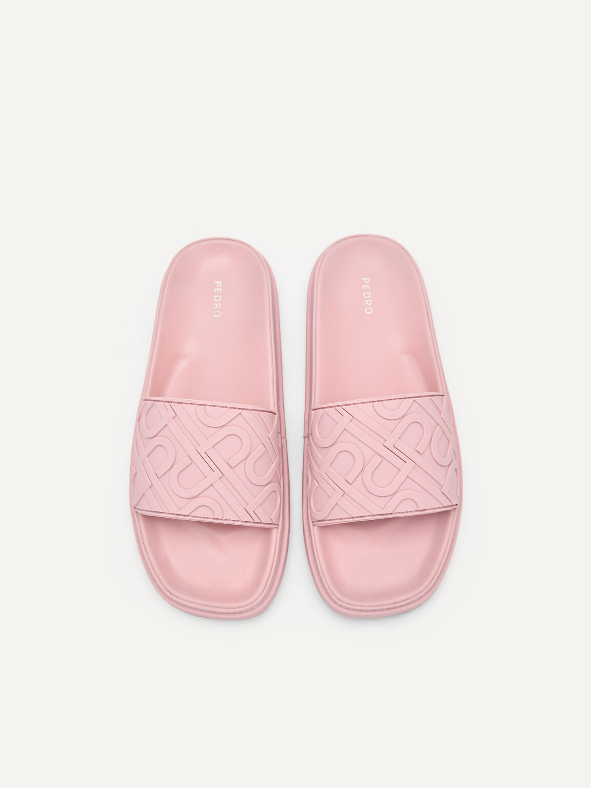 PEDRO Icon Embossed Slide Sandals, Pink