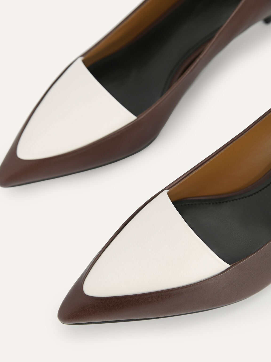 Leather Pointed Toe Pumps, Brown
