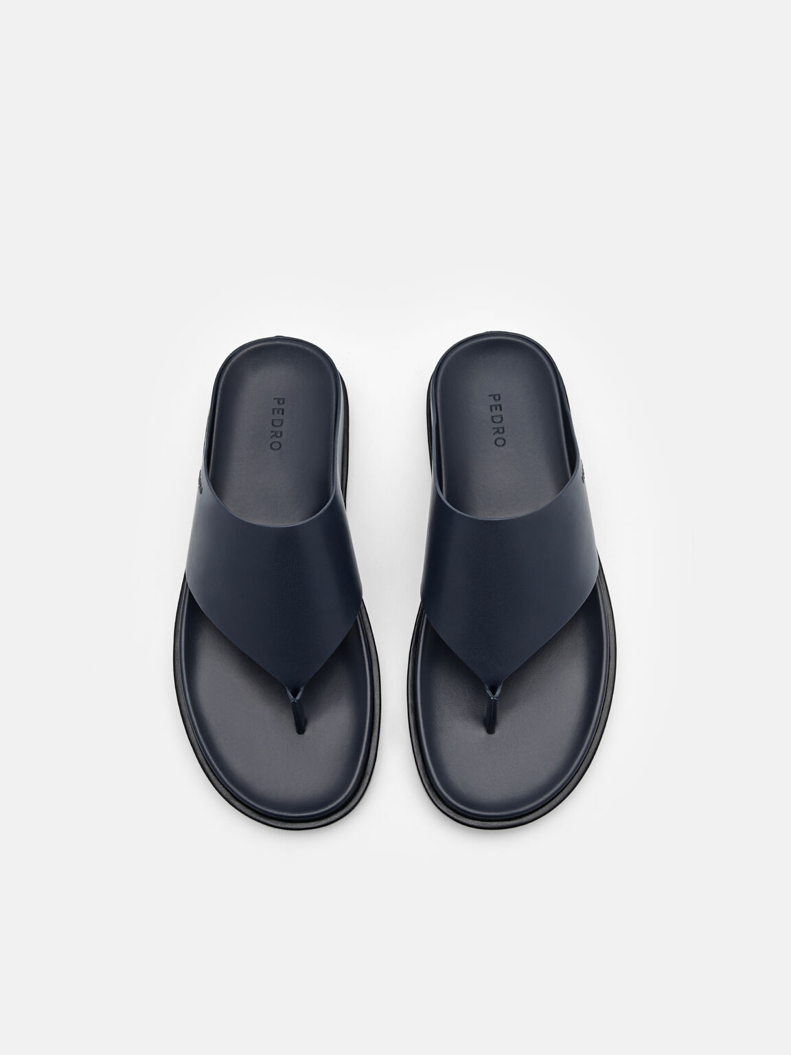 Microfiber Thong Sandals, Navy