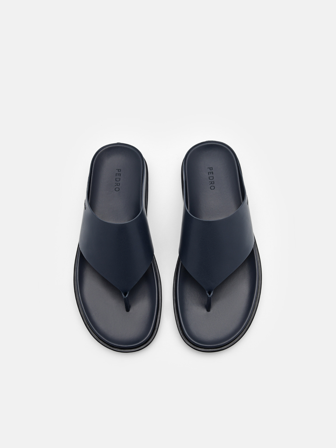 Microfiber Thong Sandals, Navy