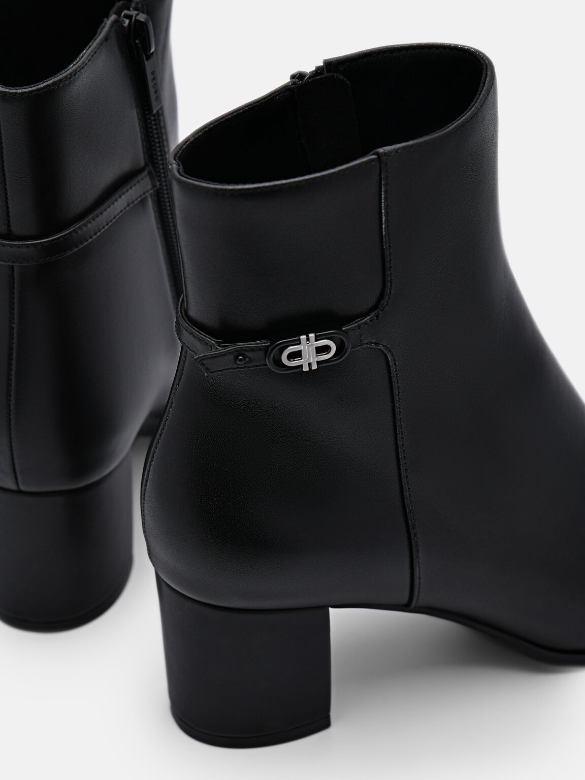 PEDRO Icon Leather Heel Boots, Black