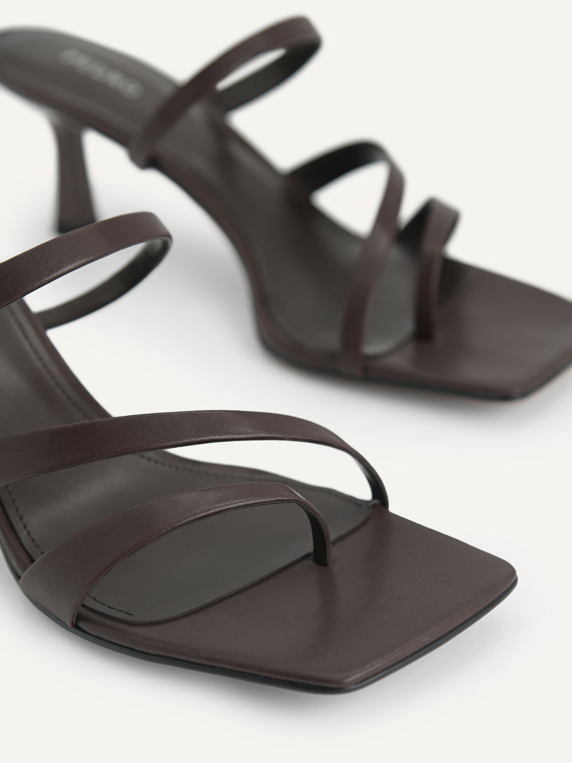 Strappy Heeled Sandals, Dark Brown