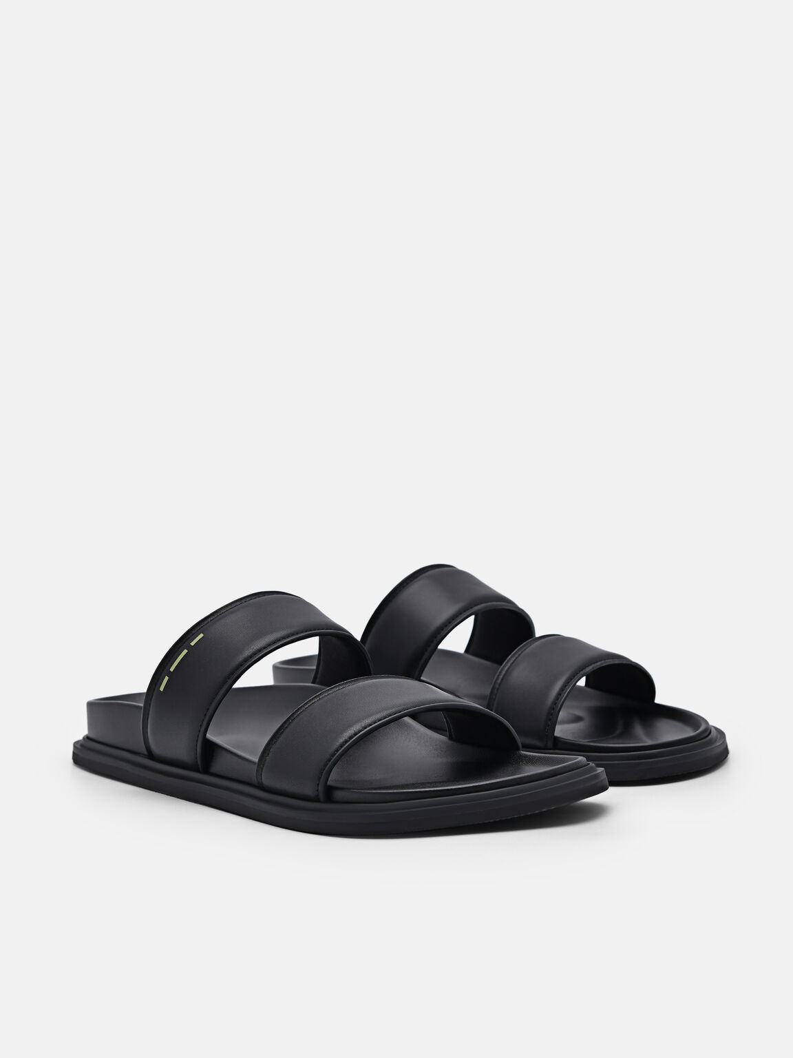 rePEDRO Recycled Leather Slide Sandals, Black