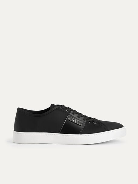 Lace-Up Sneakers, Black, hi-res