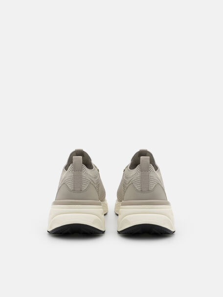 Cyclone Knitted Sneakers, Taupe Fabric