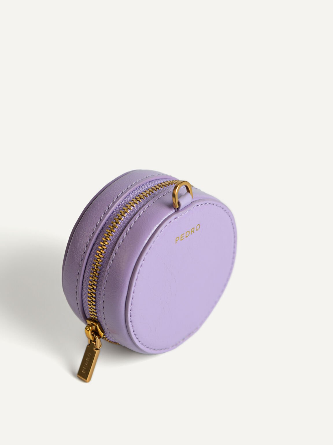 Mini Leather Pouch with Chain Handle, Mauve