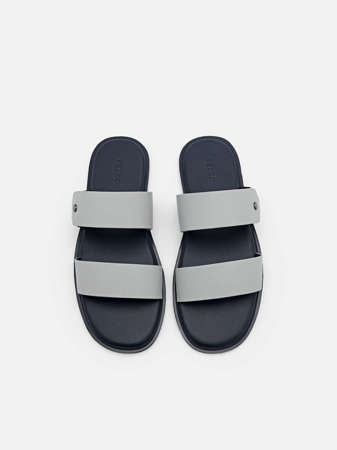 Oliver Slide Sandals, Light Grey