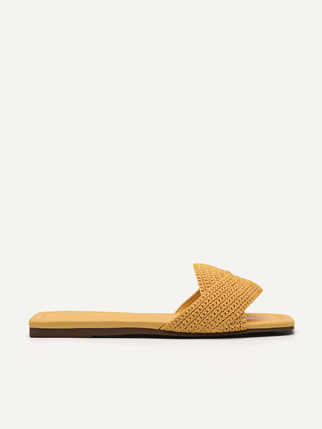 Infinity Woven Sandals, Yellow