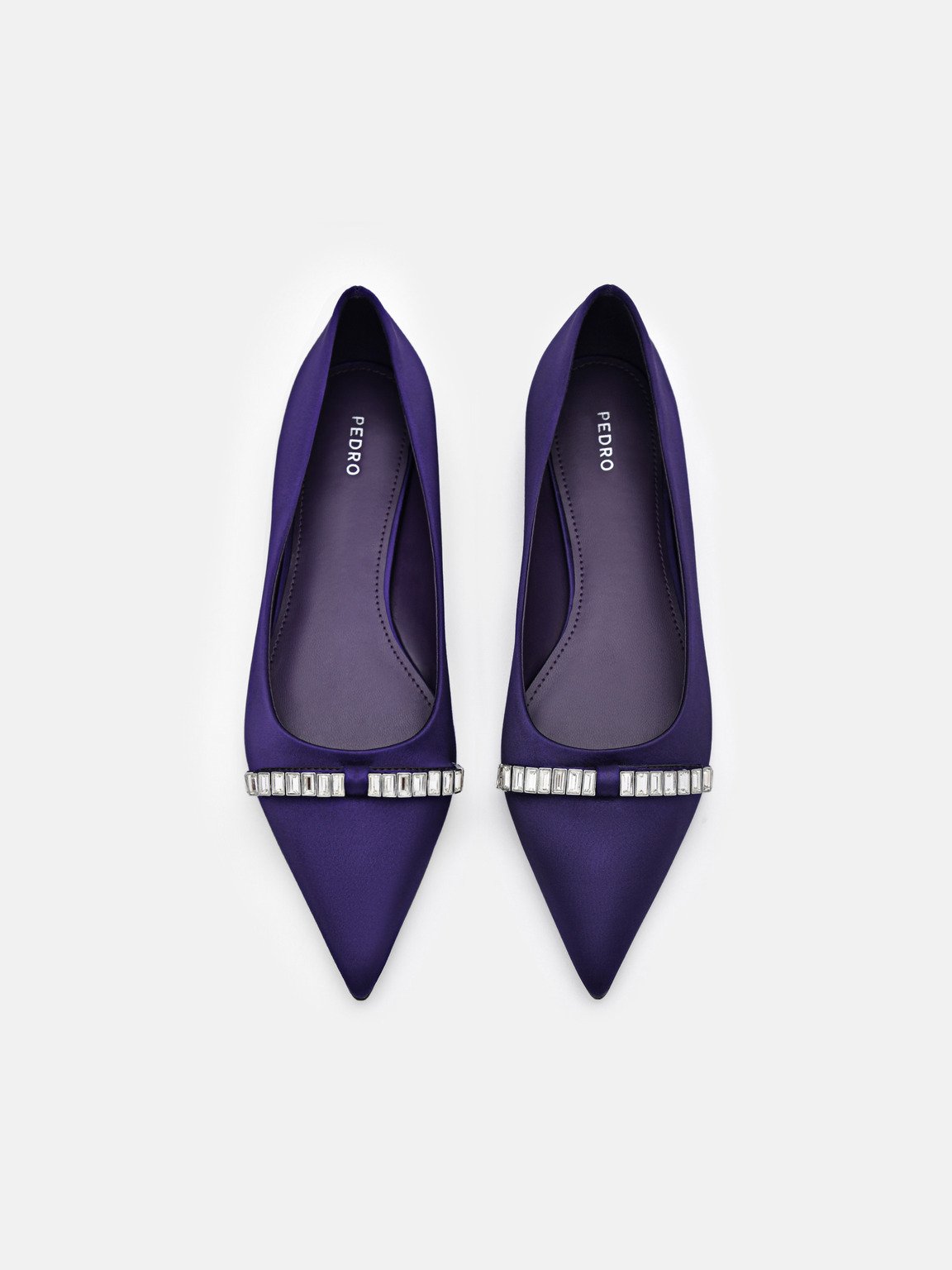 Mindy緞面芭蕾平底鞋, Dark Purple