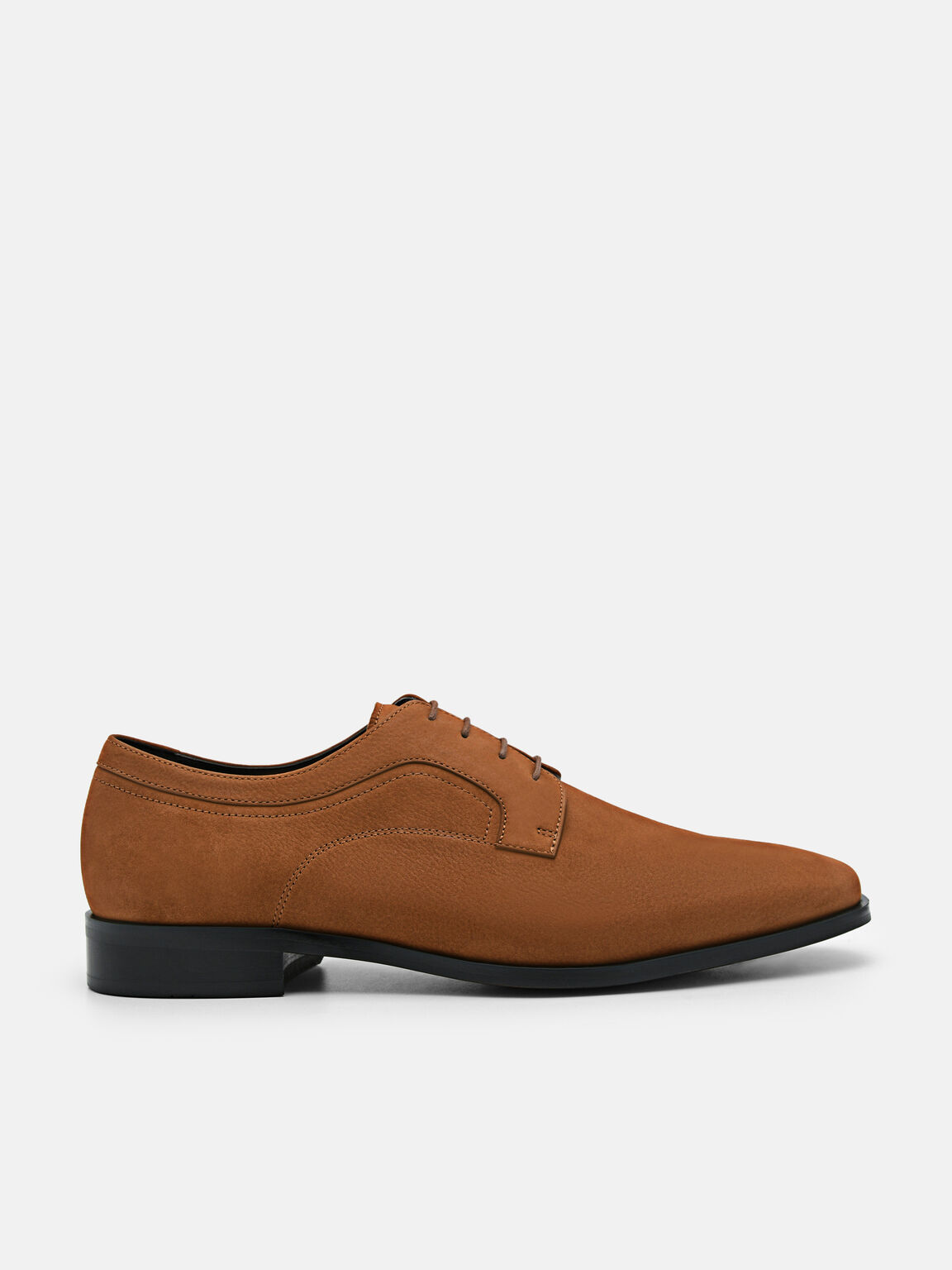Leather Derby Shoes, Cognac