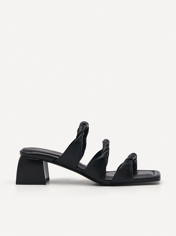 Arch Heel Sandals, Black