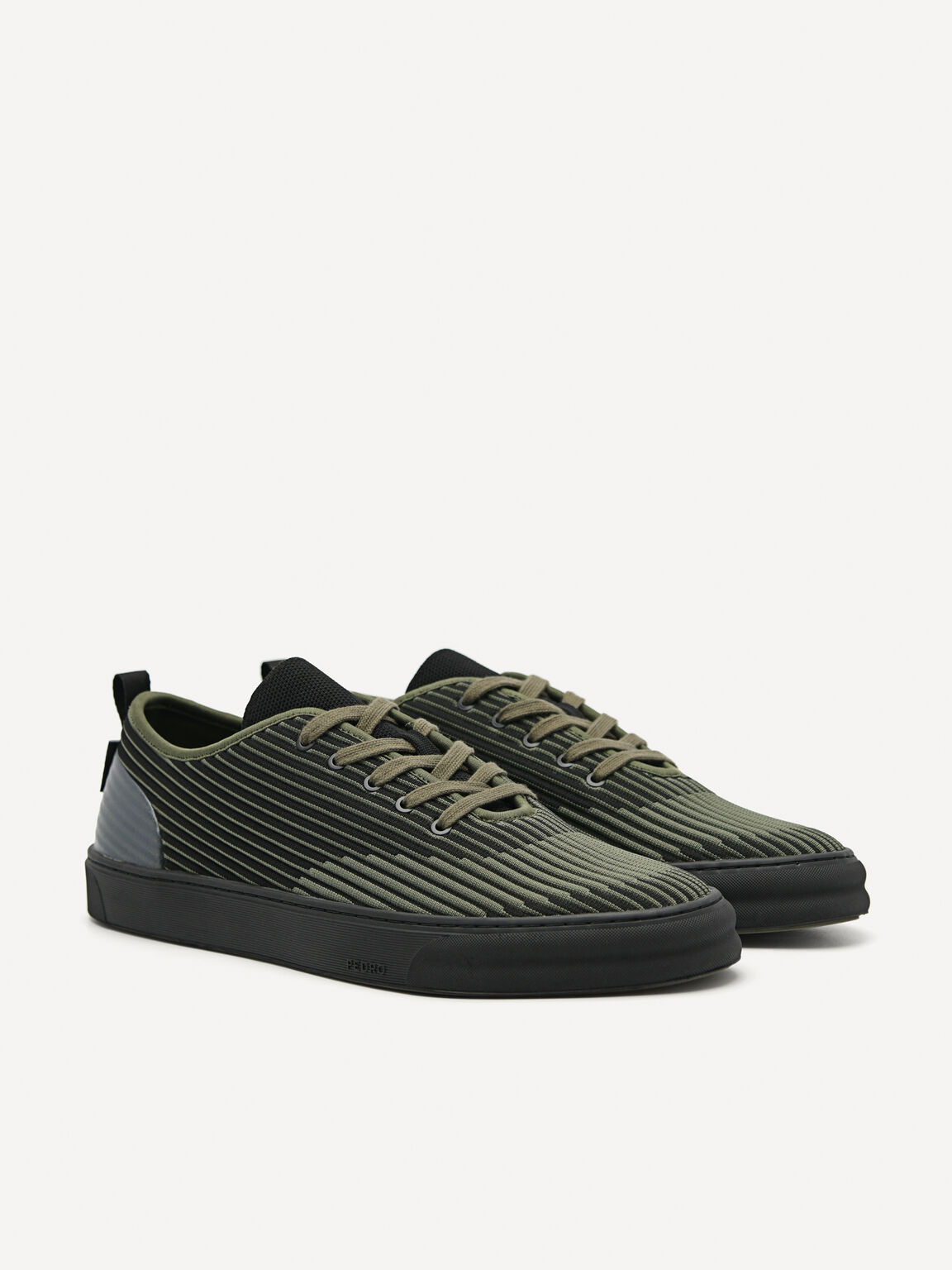 rePEDRO Pleated Court Sneakers, Black