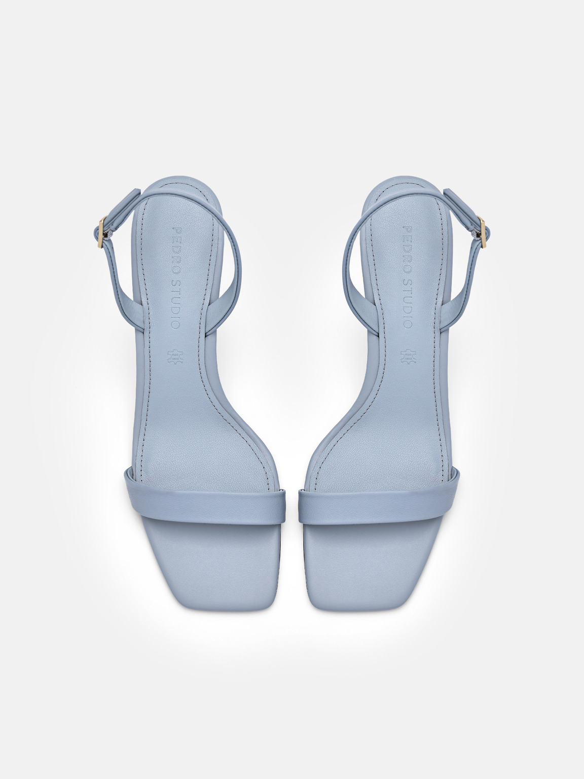 PEDRO Studio Mel Leather Heel Sandals, Slate Blue