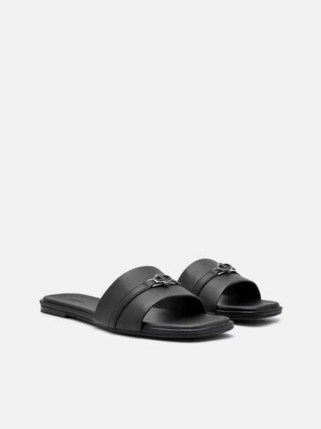 Leather Sandals, Black