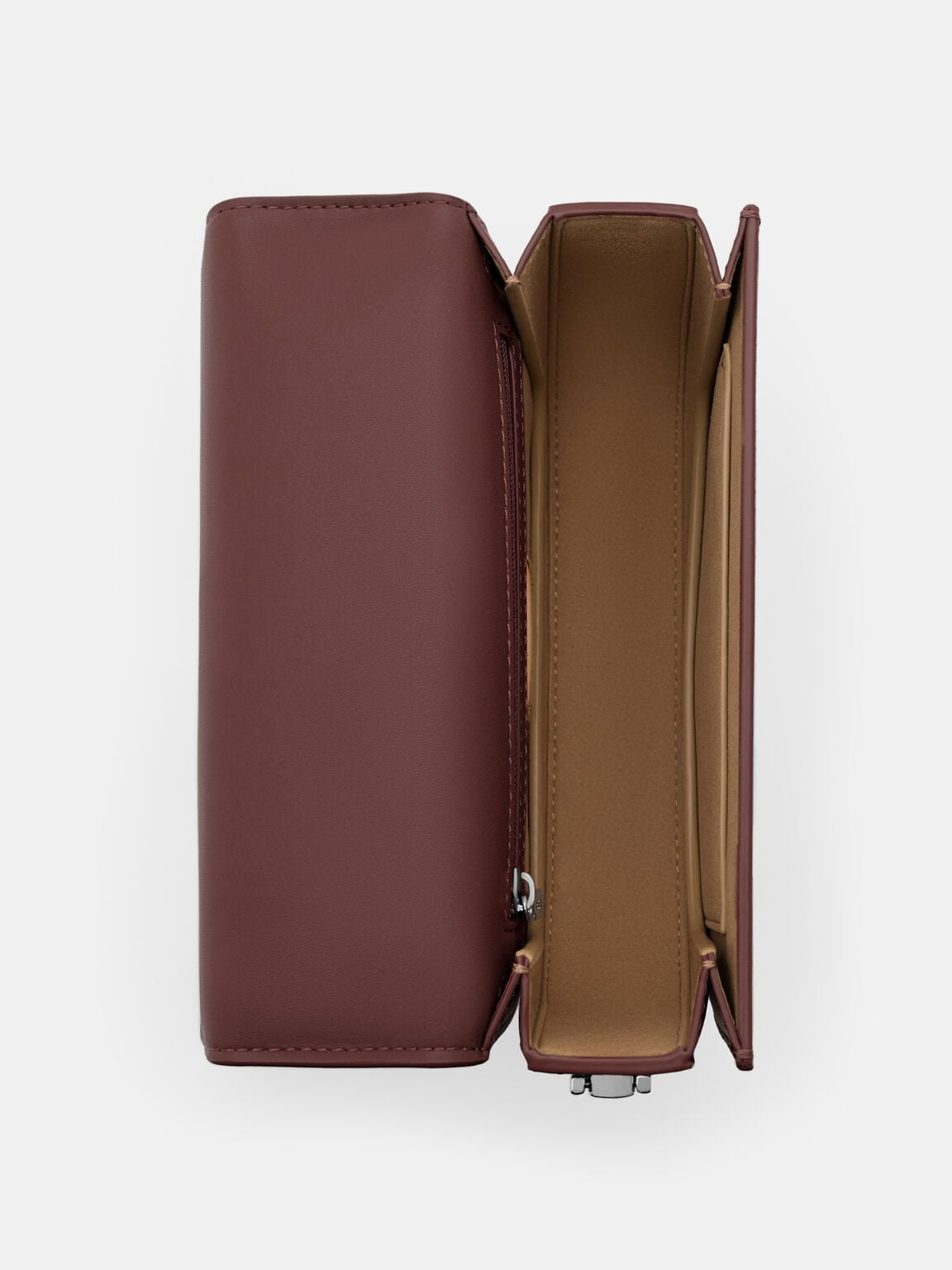 Duet Leather Shoulder Bag, Wine
