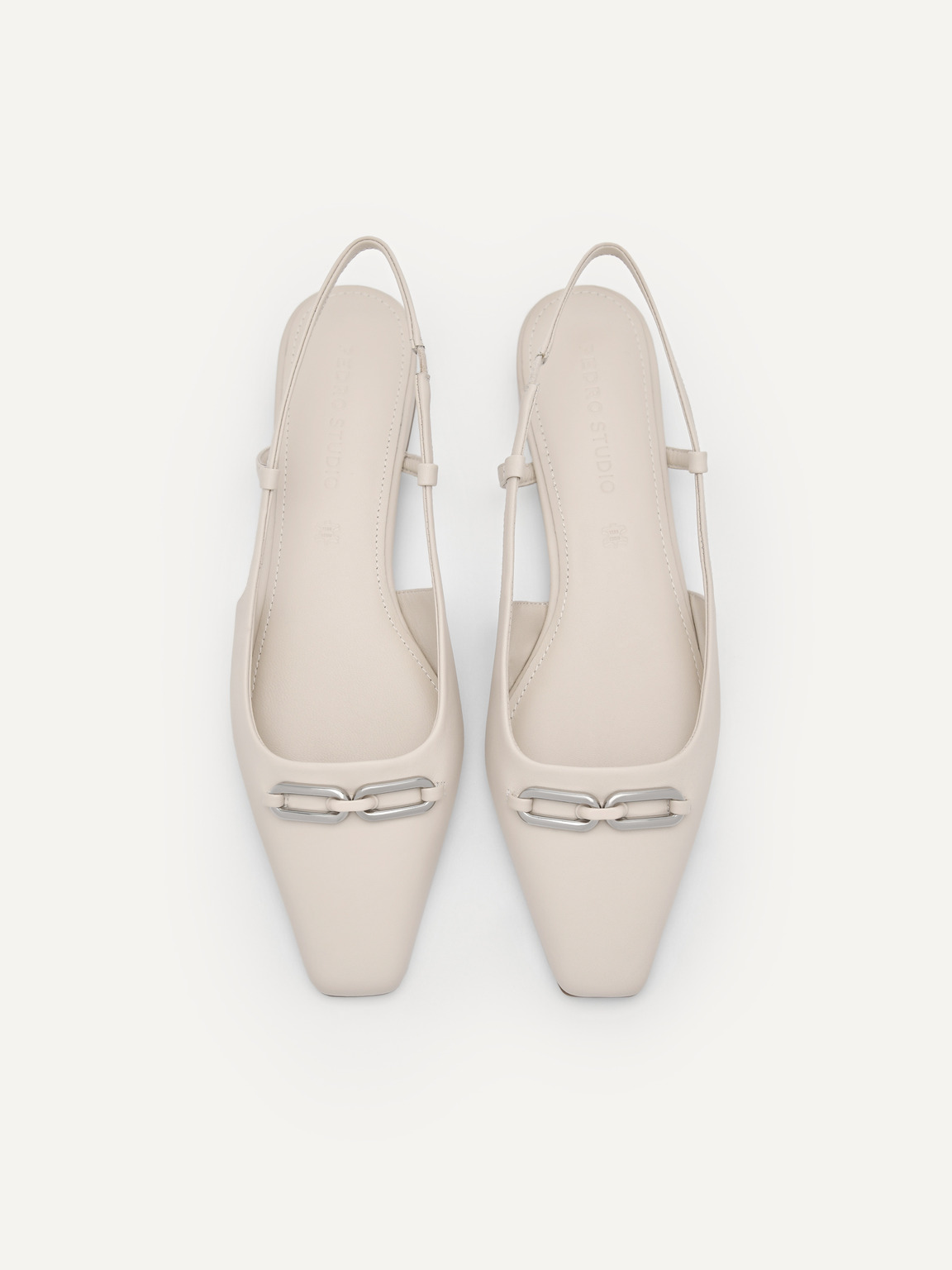 PEDRO工作室Kate皮革芭蕾舞鞋, 奶油色