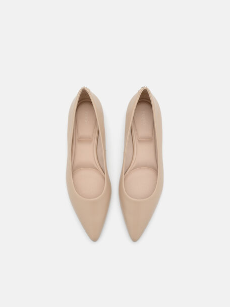 Quinn Leather Flats, Nude