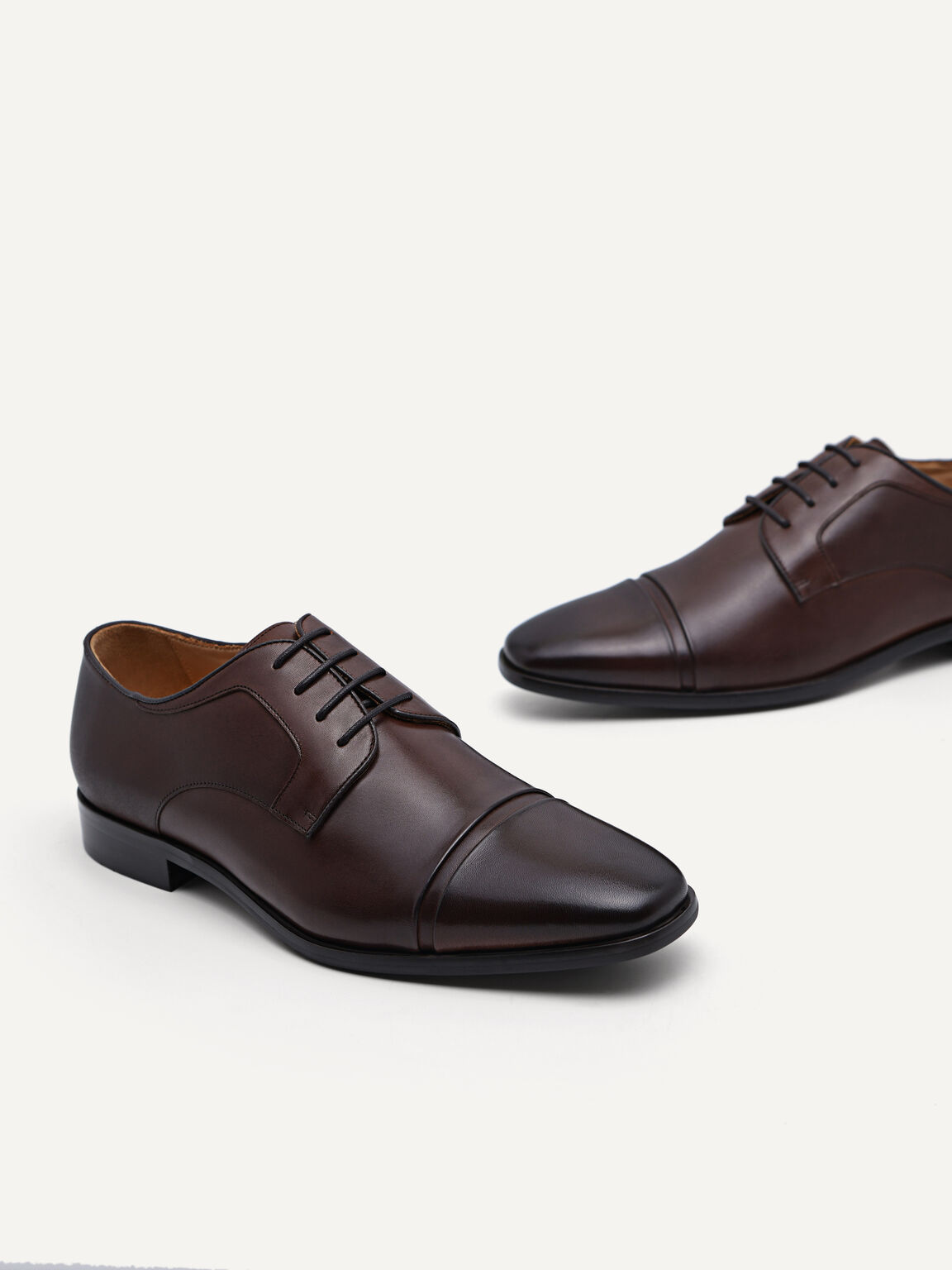 Leather Derby Shoes, Brown