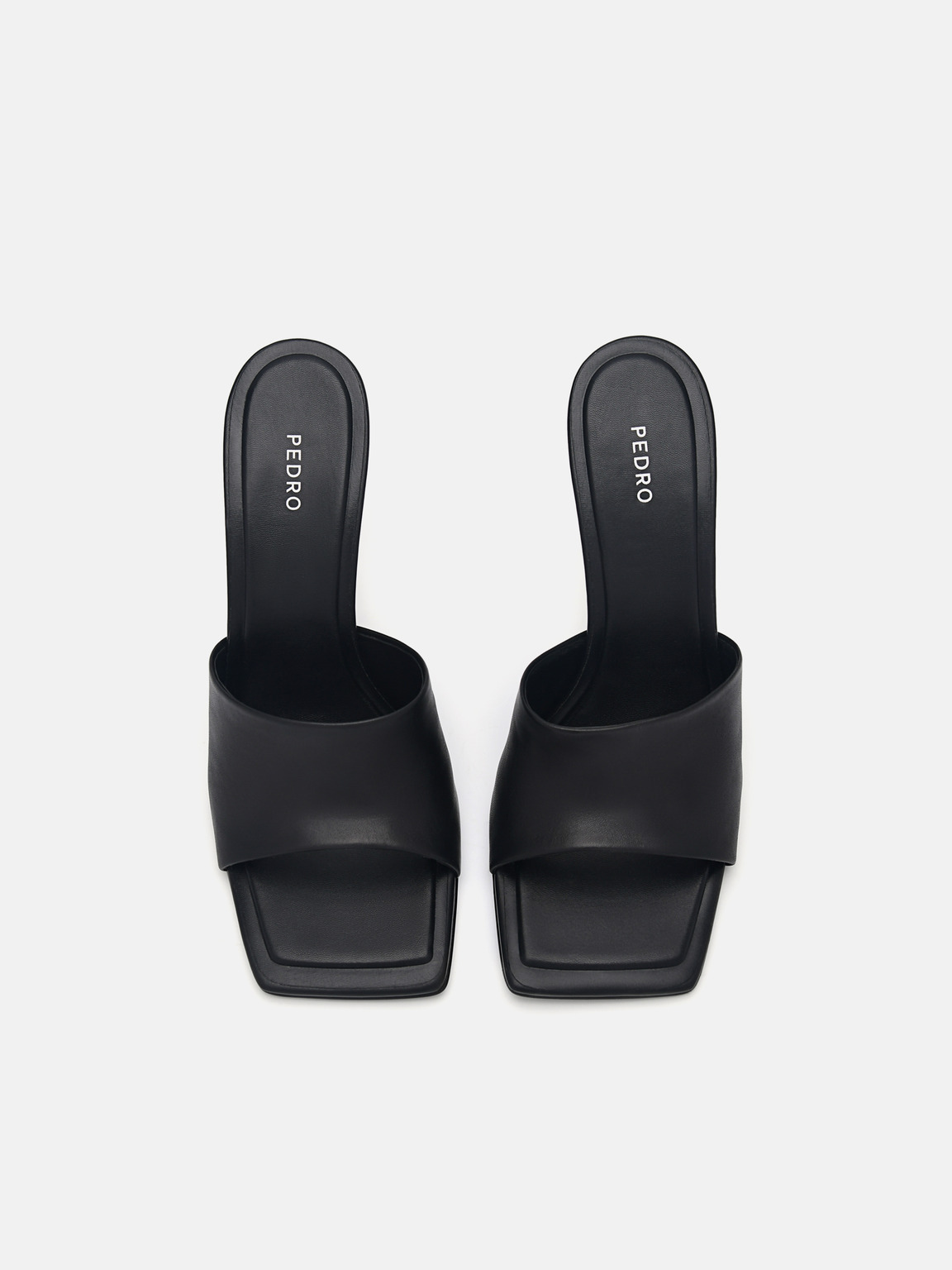 Maria Leather Heel Sandals, Black