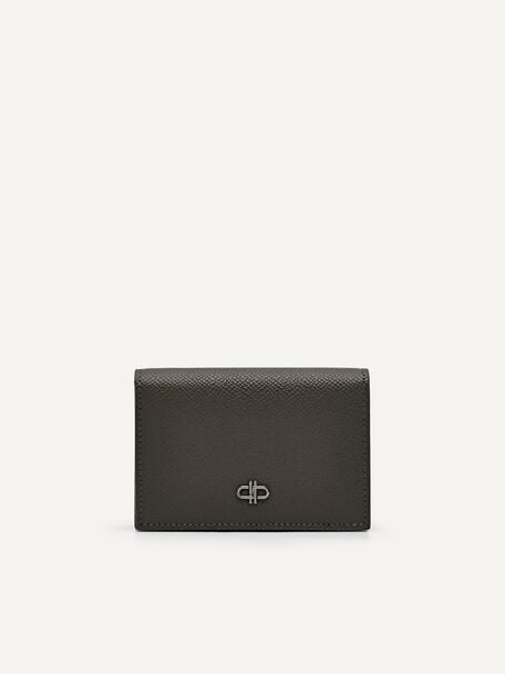 PEDRO Icon Leather Card Holder, Military Green
