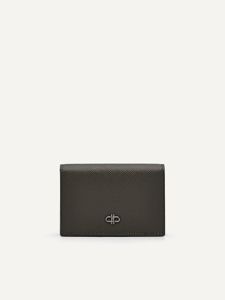 PEDRO Icon Leather Card Holder, Military Green