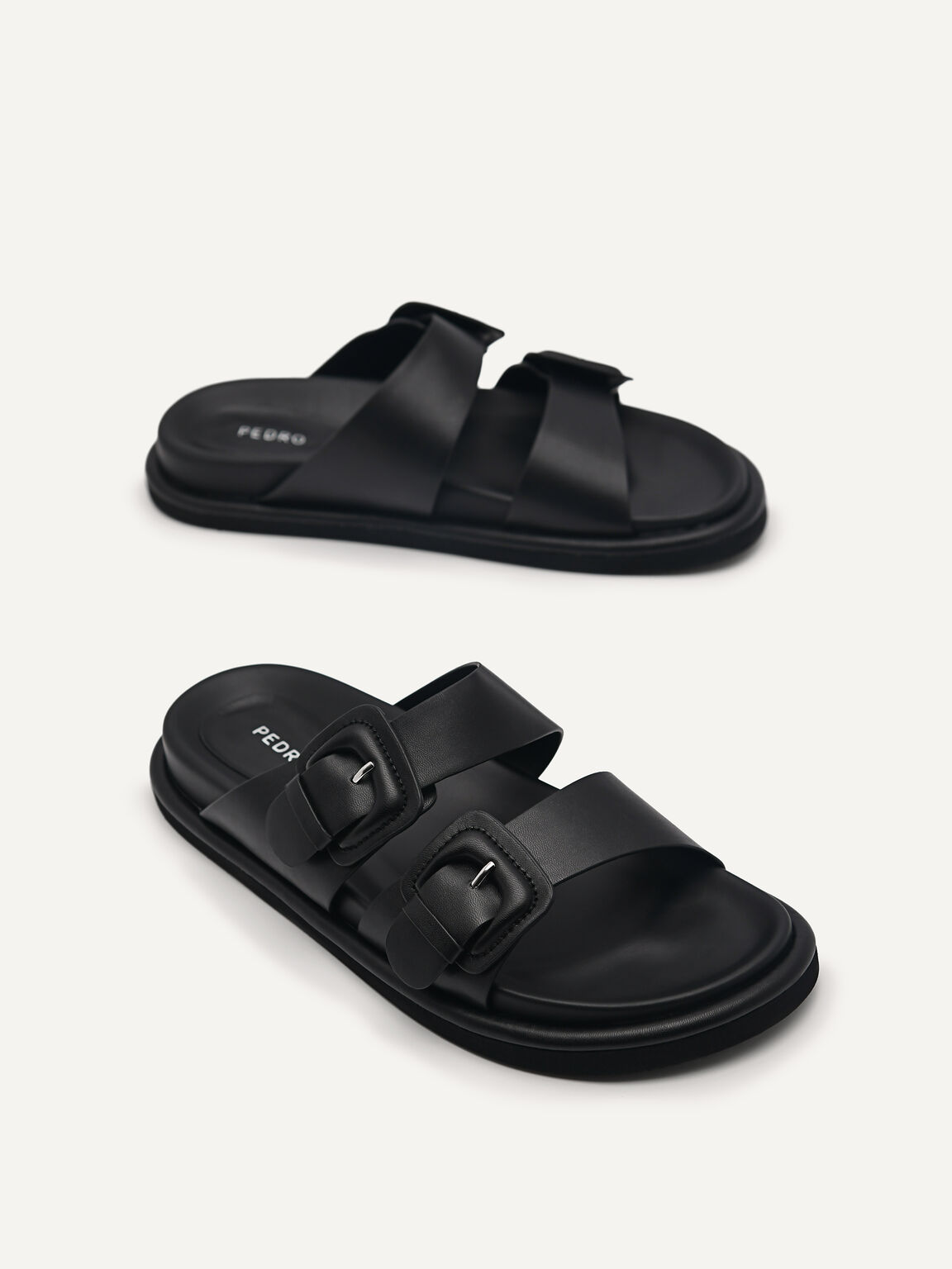 Valenki Flat Sports Sandals, Black