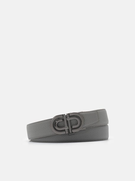 Leather Automatic Belt, Grey