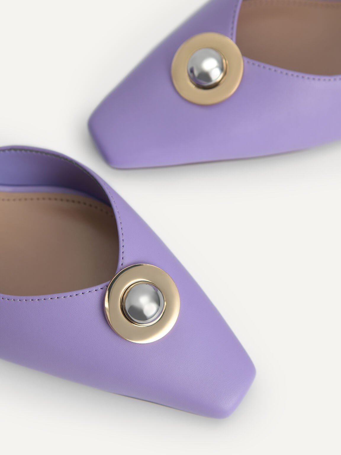 金屬裝飾皮革高跟鞋, 淡紫色, hi-res