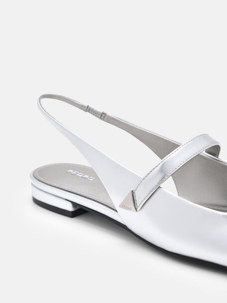 Tria Slingback Mules, Silver