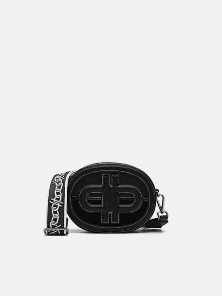 PEDRO Icon Round Leather Shoulder Bag, Black