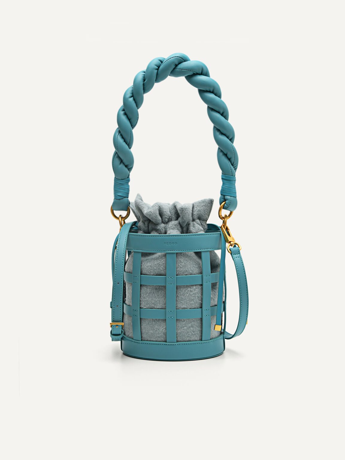 Plait Bucket Bag, Turquoise