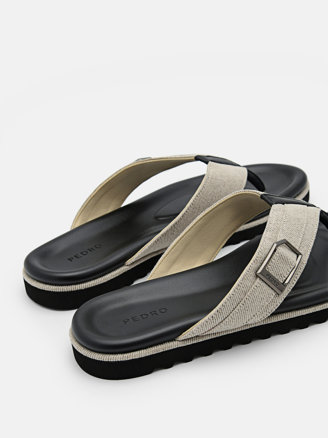 Ezra Fabric Thong Sandals, Beige