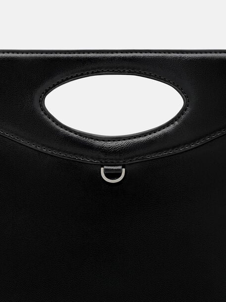 Cassier Shoulder Bag, Black Wrinkled