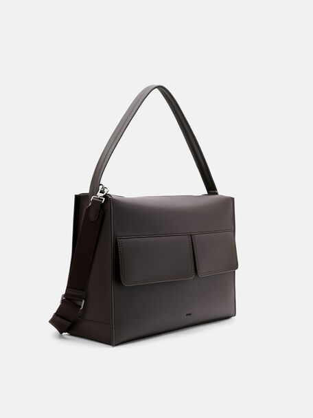 Slouch Crossbody Bag, Dark Brown